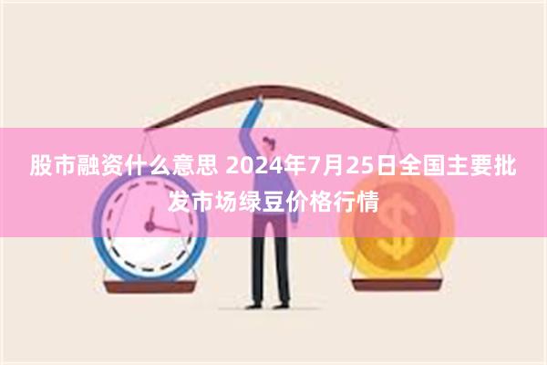 股市融资什么意思 2024年7月25日全国主要批发市场绿豆价格行情