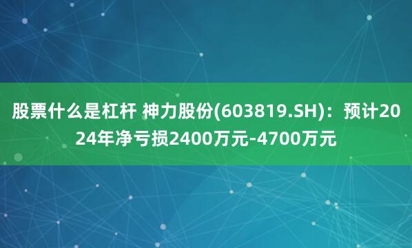 股票什么是杠杆 神力股份(603819.SH)：预计2024年净亏损2400万元-4700万元