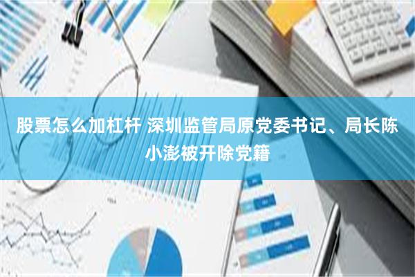 股票怎么加杠杆 深圳监管局原党委书记、局长陈小澎被开除党籍