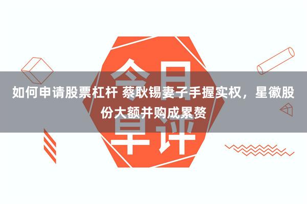 如何申请股票杠杆 蔡耿锡妻子手握实权，星徽股份大额并购成累赘